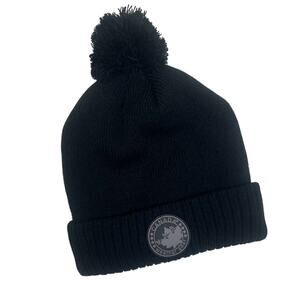 Canada Weather Gear Hat Black Plush Lined Pom-Pom Beanie Excellent Condition!!!